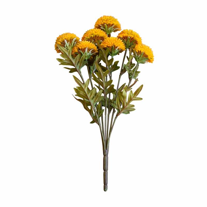Set of 3 Artificial Mustard Ball Dahlias Bundle of 7